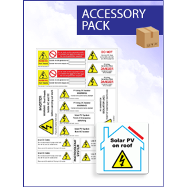 PV on Roof and Hazard Labels Pack
