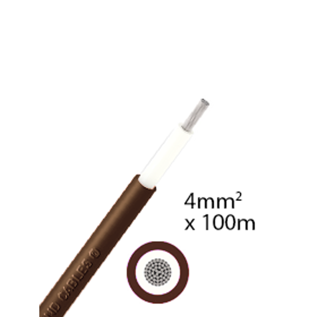 Elettro Brescia 4mm2 single-core DC cable 100m - Brown