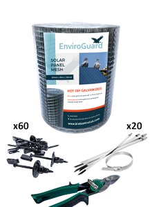Bird Deterrent 30m Solar Panel Bird Exclusion Kit (Galvanized Mesh)