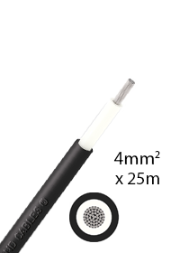 Elettro Brescia 4mm2 single-core DC cable 25m - Black