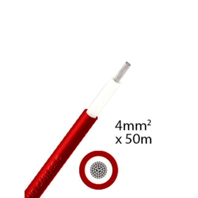Elettro Brescia 4mm2 single-core 50m - Red