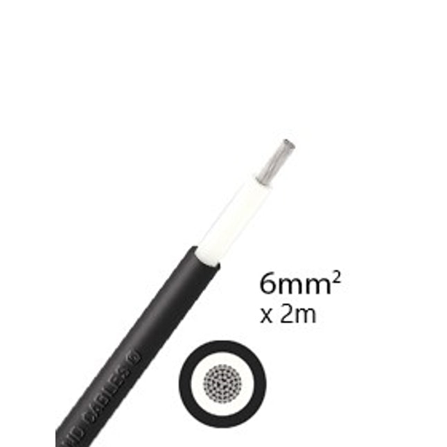 Elettro Brescia 6mm2 single-core 2m - Black