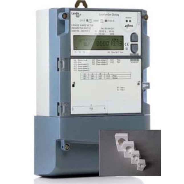 Landis L&G 3-ph generation meter ZMD410 200A (1 pulse/kWh) with Current Transformers
