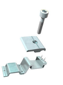 Evolution Silver End Clamp with Bracket and Screws 30-40mm FULL Set-Powerland