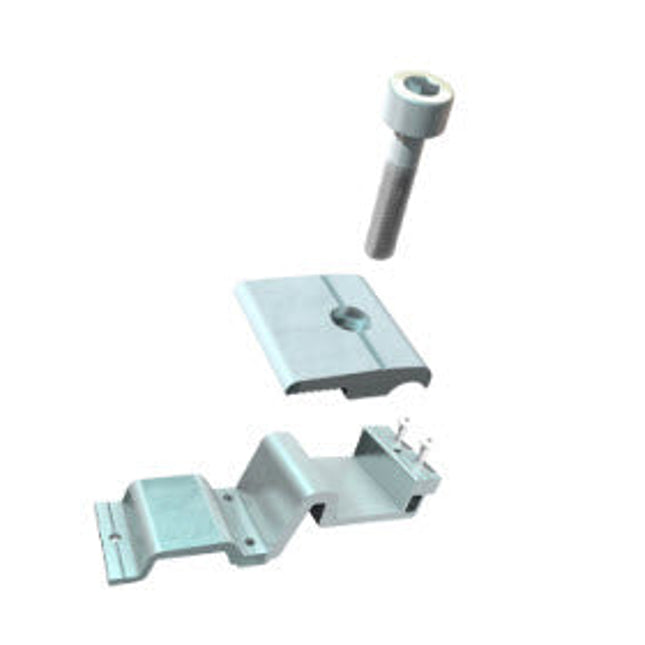 Evolution Silver End Clamp with Bracket and Screws 30-40mm FULL Set-Powerland