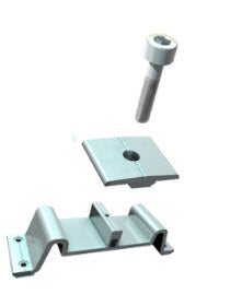 Evolution Silver Mid Clamp with Bracket and Screws 30-40mm FULL Set-Powerland