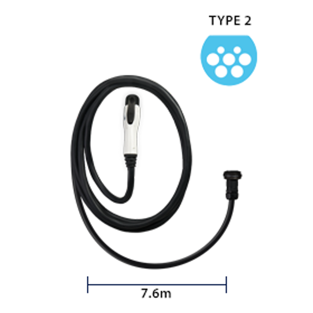 SolarEdge EV charger cable and holder 7.6m Type 2 32A V2